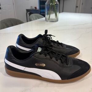 Puma Men’s Black White and Gum King Athletic Sneakers US14
